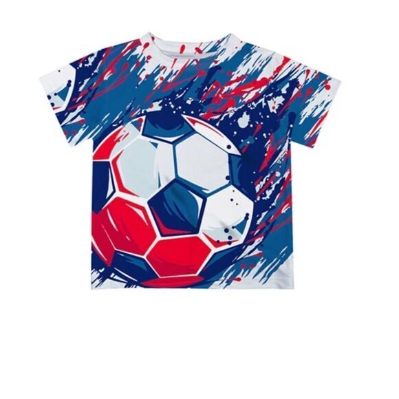 Monday's Child Blue & Red France Soccer Tee Size 10 NEW # A405 - Picture 2 of 2